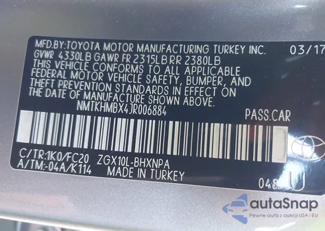 2018 Toyota C-Hr Xle Premium из США, поврежденный, VIN NMTKHMBX4JR006884